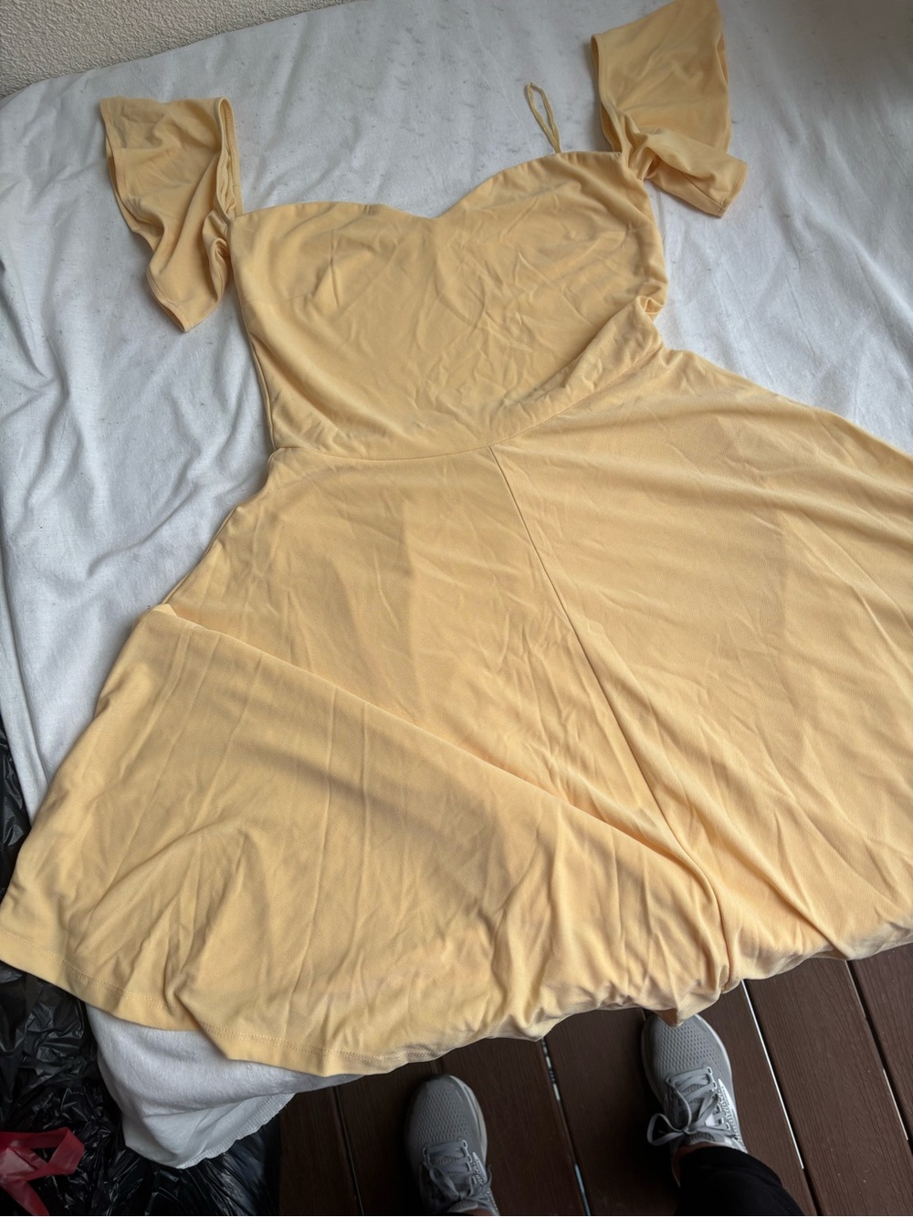 Yellow Off-Shoulder Summer Dress